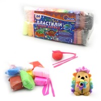 Пластилін супер легкий на 24 кольори по 12 г зі стеками, ТМ J.Otten