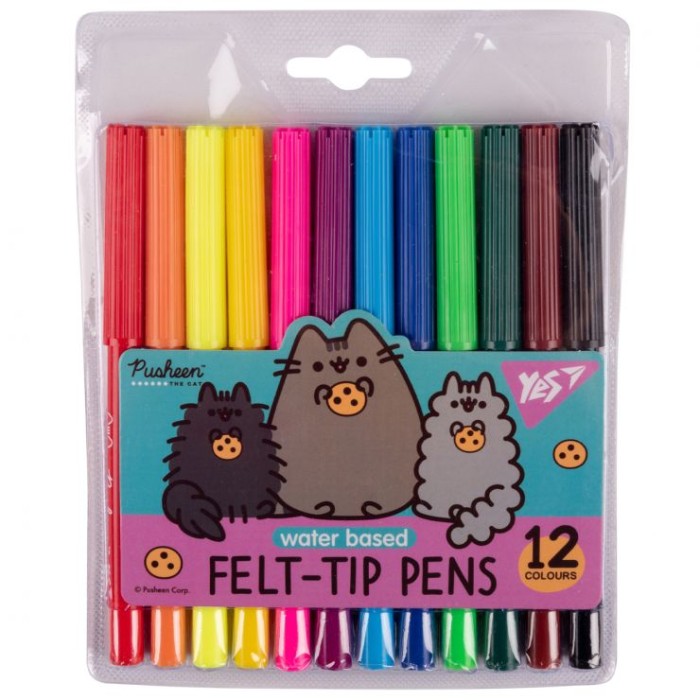 Фломастери «Pusheen friends» на 12 кольороів, ТМ Yes