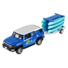 Машина «Toyota FJ» 23 см металева з причепом 1:43 з дверима що відкриваються, у коробці 28х8х6,5 см, АВТОПРОМ