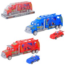 Трейлер-трек »Вантажівка» 22 см та машинка 8 см, в асортименті, під слюдою 23х6х7 см