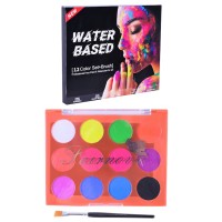 Аквагрим на водній основі: 12 кольорів та пензлик, у коробці 9х7х1 см