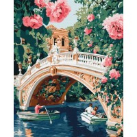 Картина за номерами «Міст та квіти» 40х50 см, ТМ Ідейка