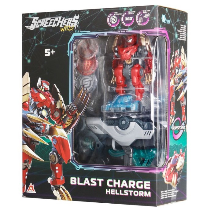 Ігровий набір Screechers Wild! «Хелшторм»: запускалка-бластер, машинка-трансформер та 3 диски, у коробці 25х10х30 см