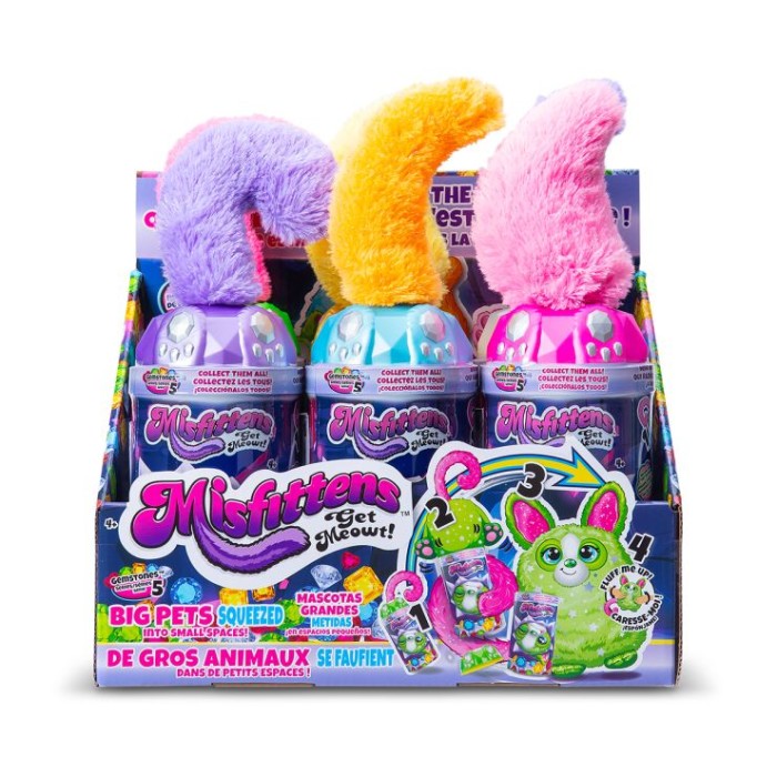 М'яка іграшка MISFITTENS «Gemstones» Звірятко в банці 23 см, в асортименті, колекція з 6 героїв