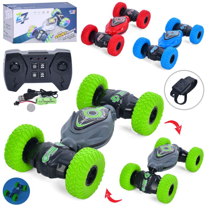 Перевертиш 28 см р/к 2.4G на акумуляторі зі світлом, USB та гумовими колесами, керування браслетом, в асортименті, у коробці 27х15х12,5 см