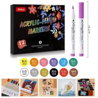 Набір акрилових маркерів на 12 кольорів, ТМ Leader