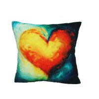 М`яка іграшка «Подушка Гаряче серце 1» 28х28 см з принтом, ПП Копиця