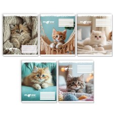 Зошит на 12 аркушів у клітинку «Улюблені котики», №3500 ТМ Gold Brisk