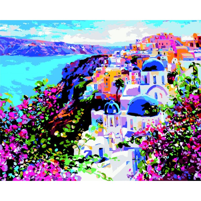 Картина за номерами «Острів Санторіні», 40х50, ТМ ZiBi