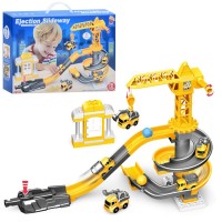 Гараж «Підйомий кран» з 4 машинками на запуску, у коробці 40х28х9,5 см