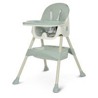 Стільчик для годування 95х76х61см складний, 5-точковий ремінь безпеки, екошкіра, оливковий, у коробці 51х27х43 см