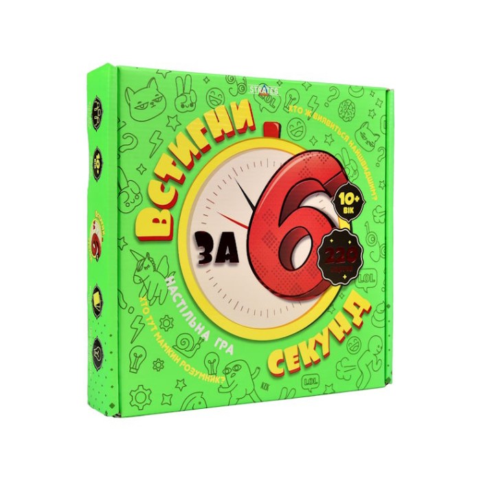 Гра настільна «Встигни за 6 секунд», у коробці 25х24х3 см, ТМ Strateg