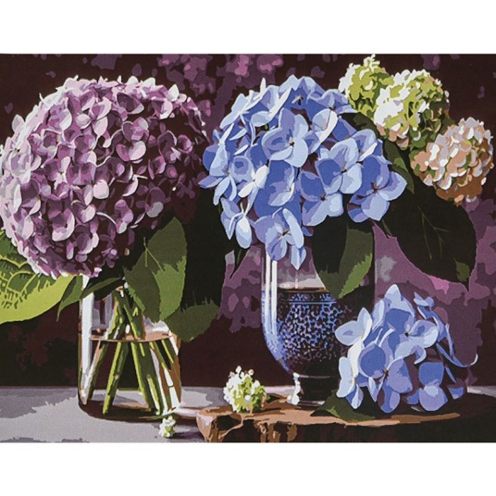 Картина за номерами «Гармонія гортензій» 40х50 см, ТМ Strateg