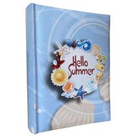Фотоальбом «HELLO SUMMER» на 200 фото 10х15см з паперовими аркушами, обкладинка з ламінованого картону, 22х22 см