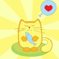 Картина за номерами «Котик та його ласощі» 20х20 см, ТМ Strateg