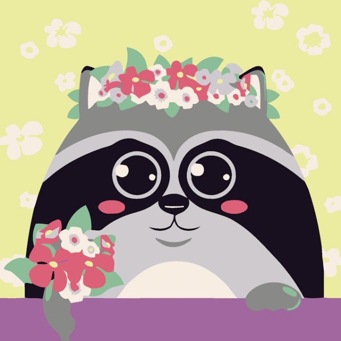 Картина за номерами «Весняний єнотик» 20х20 см, ТМ Strateg