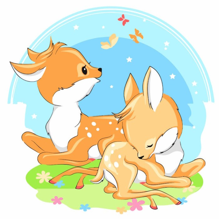 Картина за номерами «Сімейство оленят» 30х30 см, ТМ Strateg