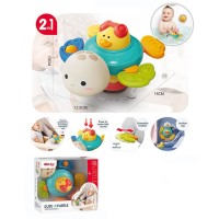 Іграшка для купання «Черепаха» 2 в 1 15 см із спінером, рухливими деталями, тріскачкою, пискавкою, прорізувачем та присоскою, у коробці 15,5х13, 5х5,5 см