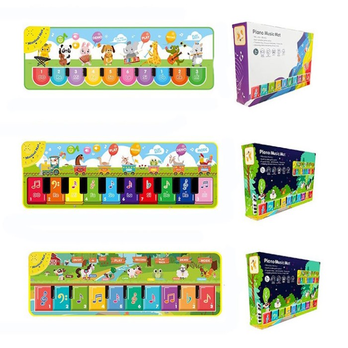 Килимок музичний «Піаніно» 110х36 см іззаписом та регулятором гучності, на батарейці, у коробці 29х19х5,5 см
