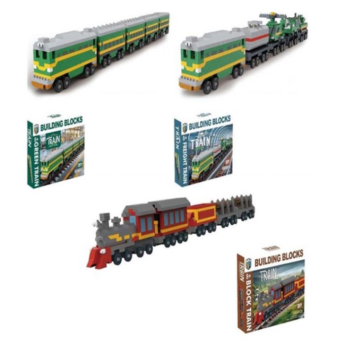 Конструктор «Локомотив» від 1088 деталей з 4 вагонів, в асортименті, у коробці 29х21х5,5 см