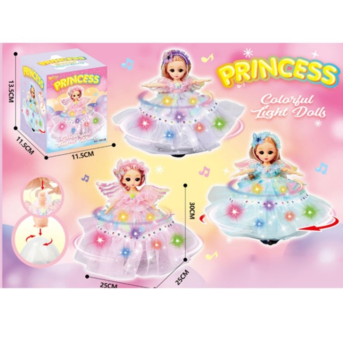 Лялька 30 см музична шарнірна зі світлом, танцює, на батарейці, в асортименті, у коробці 11,5х13,5х11,5 см