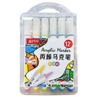 Набір акрилових скетчмаркерів «Aodemei» на12 кольорів з круглим наконечником, у пластиковому контейнері, ТМ J.Otten