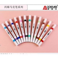 Набір акрилових скетчмаркерів «Aodemei» на 12 кольорів двусторонні, у пластиковому контейнері, ТМ J.Otten