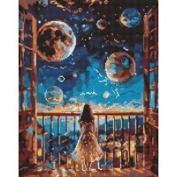 Набір з алмазною мозаїкою «Мрійлива ніч» 40х50 см, ТМ Ідейка