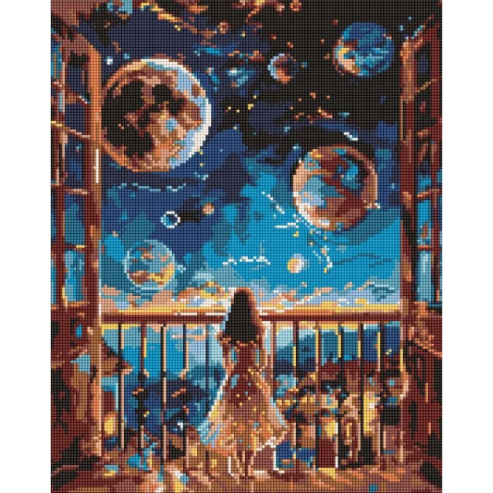 Набір з алмазною мозаїкою «Мрійлива ніч» 40х50 см, ТМ Ідейка