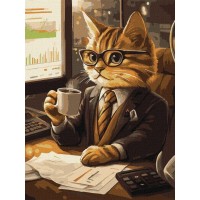 Картина за номерами «Кіт-бізнесмен» 30х40 см, ТМ Ідейка