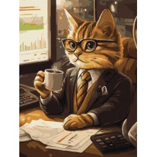 Картина за номерами «Кіт-бізнесмен» 30х40 см, ТМ Ідейка