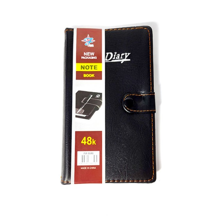 Блокнот 17,5х10 на 80 аркушів у клітинку на кнопці з ручкою та обкладинкою зі шкірзаму, ТМ Leader