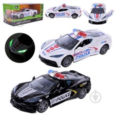 Машина 12 см 1:32 металева зі світлом та дверима, що відчиняються, на батарейці, в асортименті, у коробці 15х6,5х7 см, АВТОПРОМ