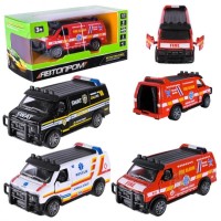 Машина 12 см 1:32 металева зі світлом та дверима, що відчиняються, на батарейці, в асортименті, у коробці 15х6,5х7 см, АВТОПРОМ