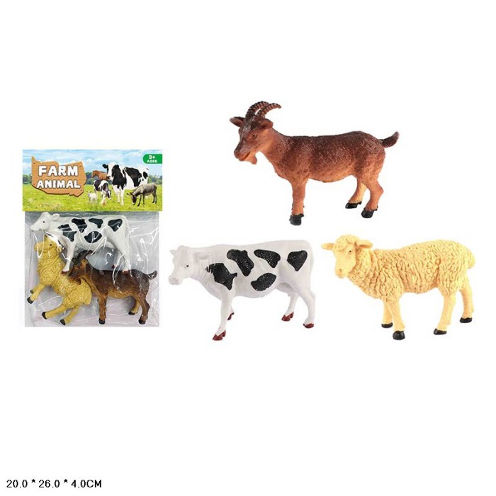 Набір свійських тварин з 3 фігурок, у пакет 20х26х4 см