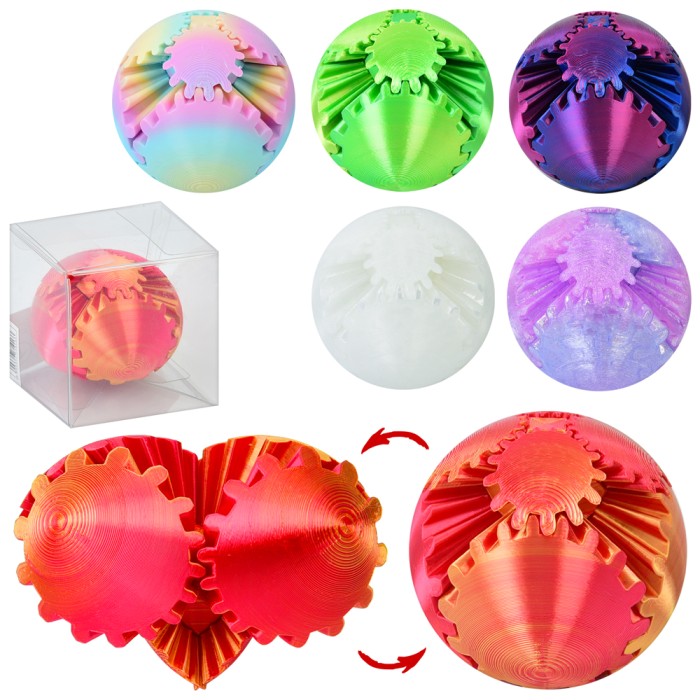 Головоломка «Сфера 3D» 6 см з шестернями та друком, у коробці 6,5х6,5 см