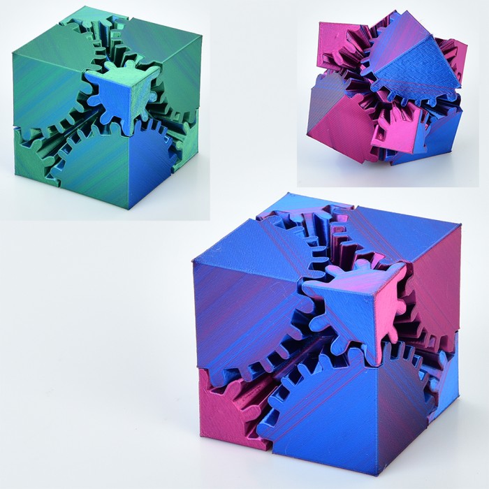 Головоломка «Куб 3D» 5 см з шестернями та друком, в асортименті, у коробці 6,5х6,5х7,5 см