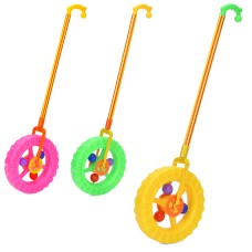 Каталка-тріскачка «Колесо» 20 см на паличці 40 см, в асортименті, у пакеті 23х24х4 см