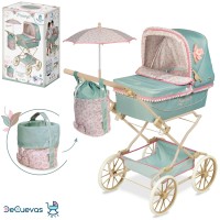 Візочок для ляльки 90х40х90 см класичний металевий з кошиком, подушкою та парасолькою, у коробці 42х60х24 см