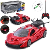 Машина 23,5 см 1:18 р/к на акумуляторі зі світлом, паром, димом та гумовими колесами, у коробці 32х12х16 см