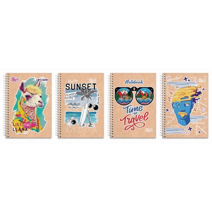 Блокнот А6 на 80 аркушів у клітинку на спіралі збоку з картонною обкладинкою, №6776, ТМ Gold Brisk