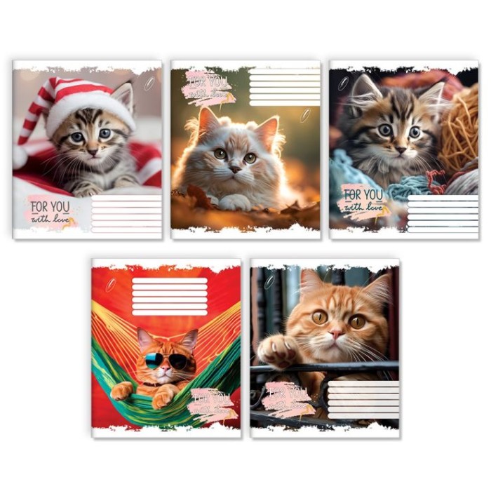 Зошит на 12 аркушів у клітинку «З любов'ю» №0006, Пір'їнка