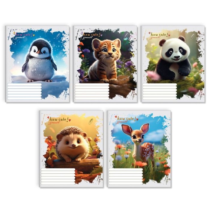 Зошит на 12 аркушів у лінію «Малеча», № 0025, Пір'їнка