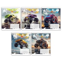 Зошит на 12 аркушів у лінію «Монстр-трак» № 0155, Пір'їнка