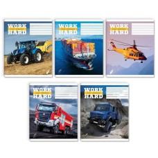 Зошит на 24 аркуші у лінію «Робочі машини», № 0136, Пір'їнка