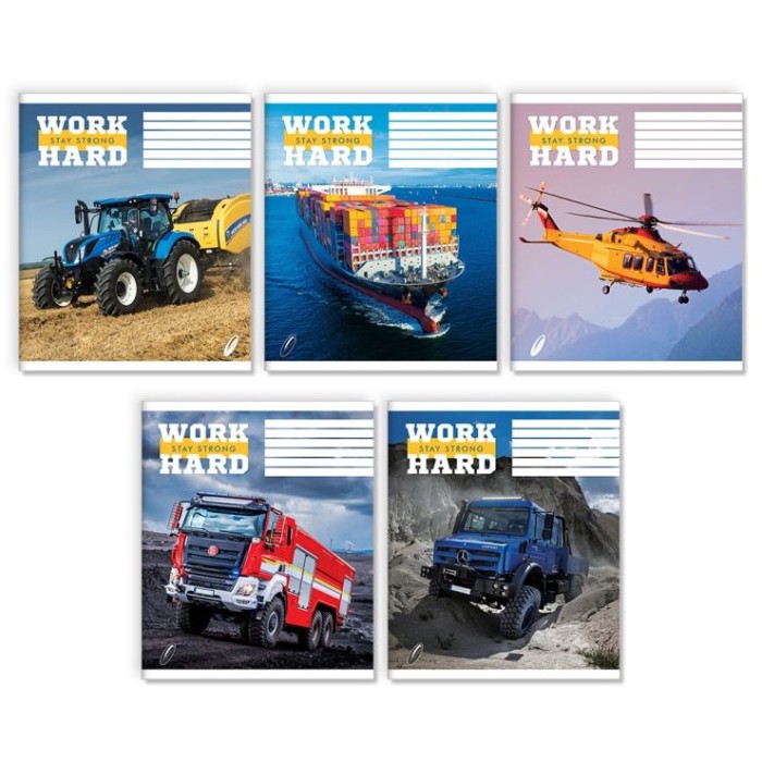 Зошит на 24 аркуші у лінію «Робочі машини», № 0136, Пір'їнка