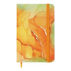 Блокнот «MARBLE» А6 на 80 аркушів у клітинку з твердою ламінованою обкладинкою, помаранчевий, ТМ Buromax