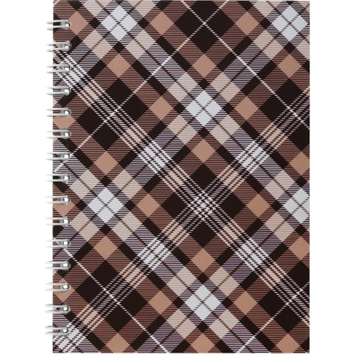 Блокнот «Шотландка» А6 на 48 аркушів у клітинку на спіралі збоку з твердою ламінованою обкладинкою, ТМ Buromax