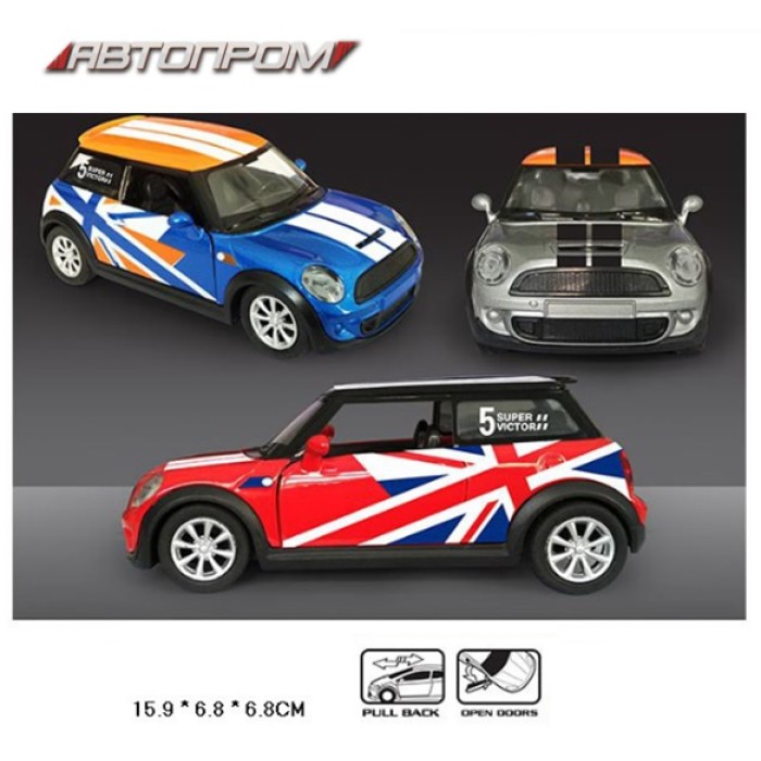 Машина 14 см металева з дверима що відкриваються, в асортименті, у коробці 16х7х7 см, АВТОПРОМ