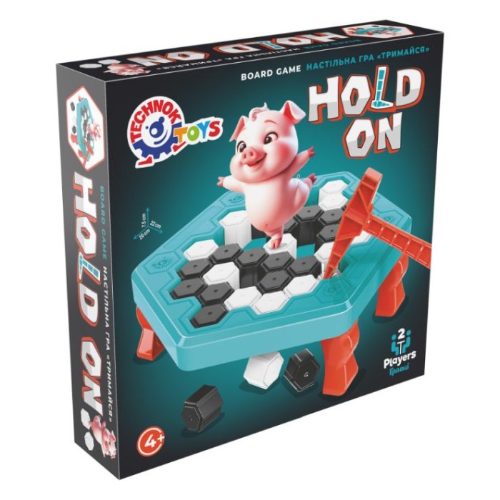 Гра настільна «Тримайся, малюк»: ігрове поле, 2 молоточки та фігурка, у коробці 25,5х25х6 см, ТМ Технок